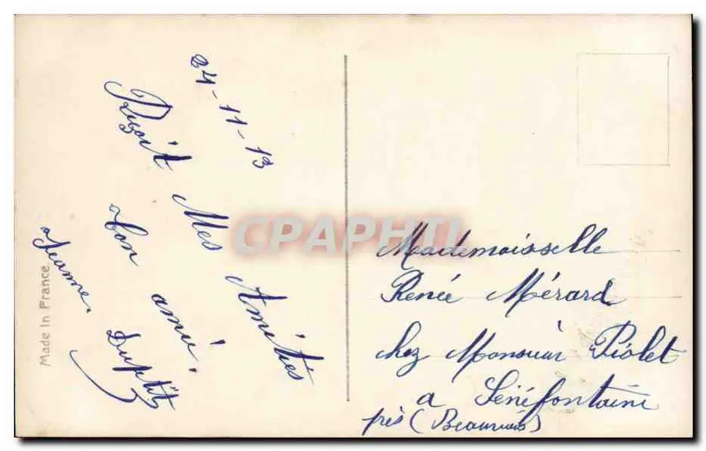 Mädchen mit Blumenstrauß — Verlag nicht sichtbar — grüner 5F-Stempel - Rückseite
