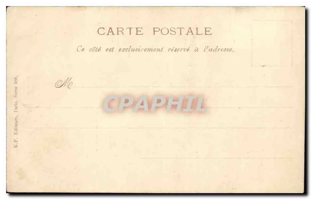 Cena de campo — casal de camponeses — K.F. Editores, Paris, Série 588 - Verso
