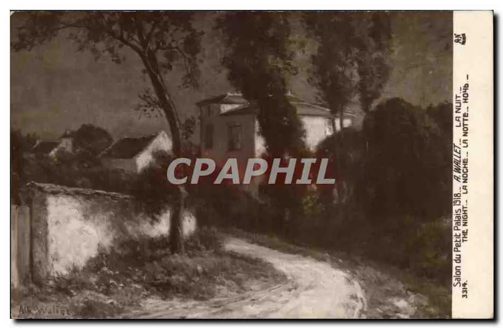 Die Nacht — Ansicht des Petit Palais Salons 1918 — A. WOLIGE — n°3314 - Vorderseite