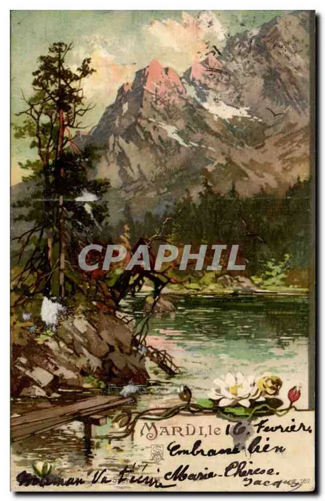 Lago do Étang — Vista das montanhas — Editor Jacquet, n° 162 - Frente