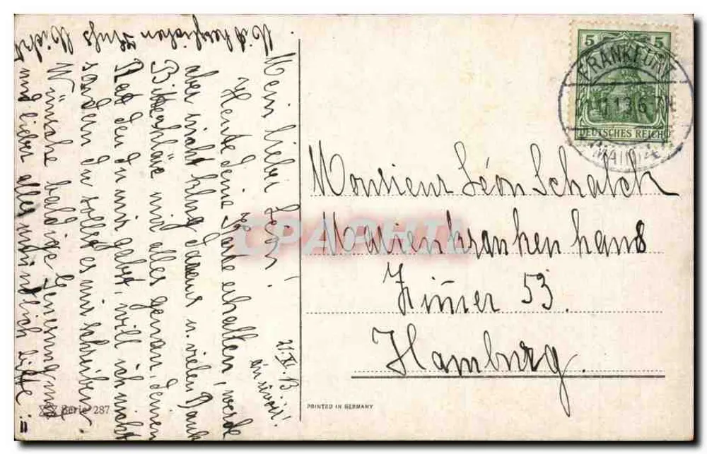 Cottage en los bosques — Frankfurter Post — editor no visible - Reverso