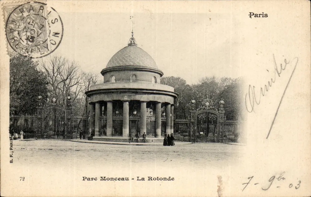 Parc Monceau - A Rotonda — Paris — B. F. PARISON, n°72 - Frente