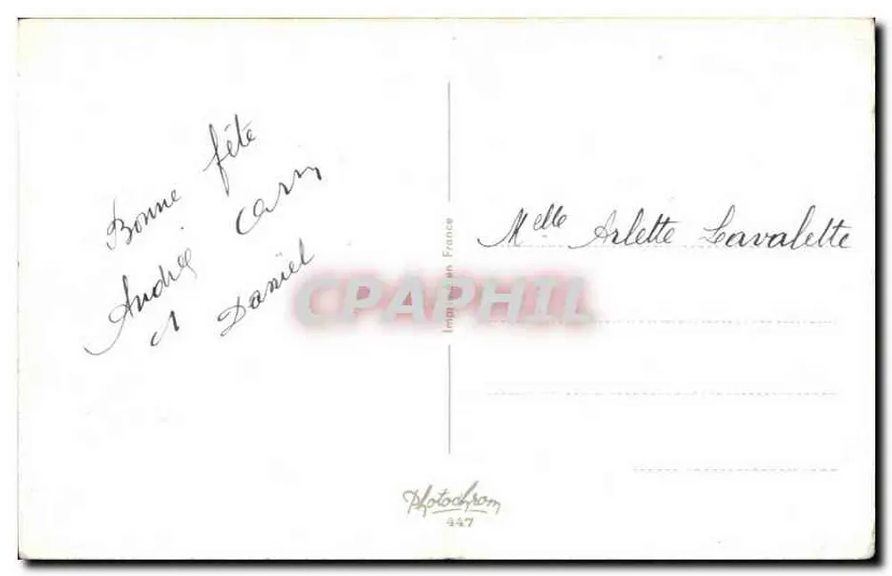 Arranjo de tulipas — editor Photodrom, n° 447 - Verso