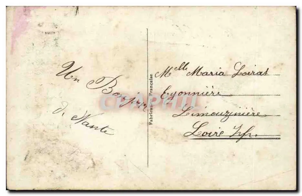 Frau im Sitzen mit Rose — Condres Souvenirs — Verlag unbekannt, Nr. 1062 - Rückseite