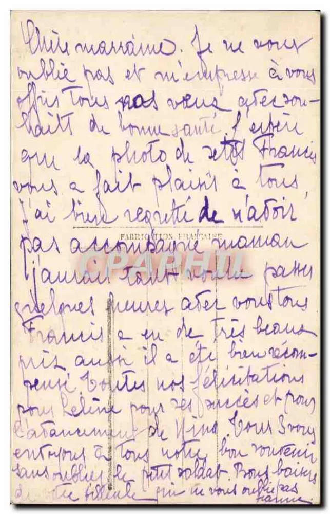 Blütenstrauß aus violetter Blüten — in einem floralen Korb — Paris 995 - Rückseite
