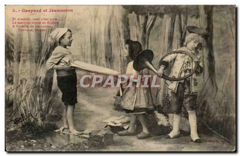 Gaspard und Jeanneton — Waldszenen mit Kindern — Verlag: L. G. B. (Nr. 3) - Vorderseite