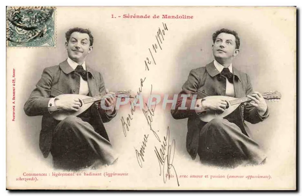 Serenade der Mandoline — 1. — Phototypie A. Béarant & Cie, Nancy - Vorderseite