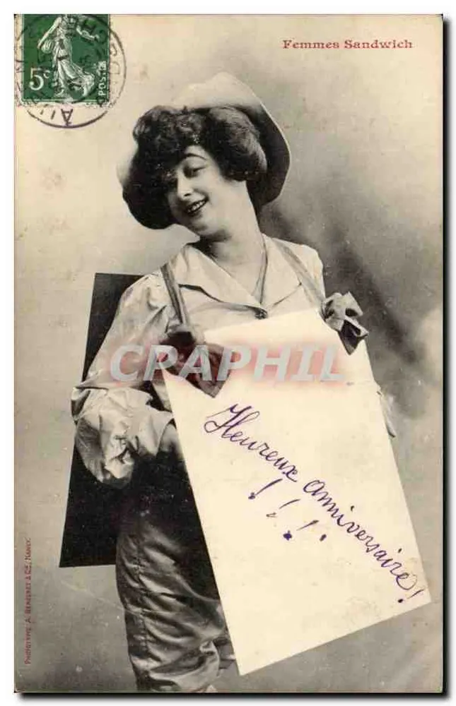 Frauen Sandwich — Geburtstag — Verlag A. Mézard & Cie, Nîmes - Vorderseite