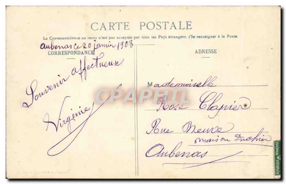 Frauen Sandwich — Geburtstag — Verlag A. Mézard & Cie, Nîmes - Rückseite