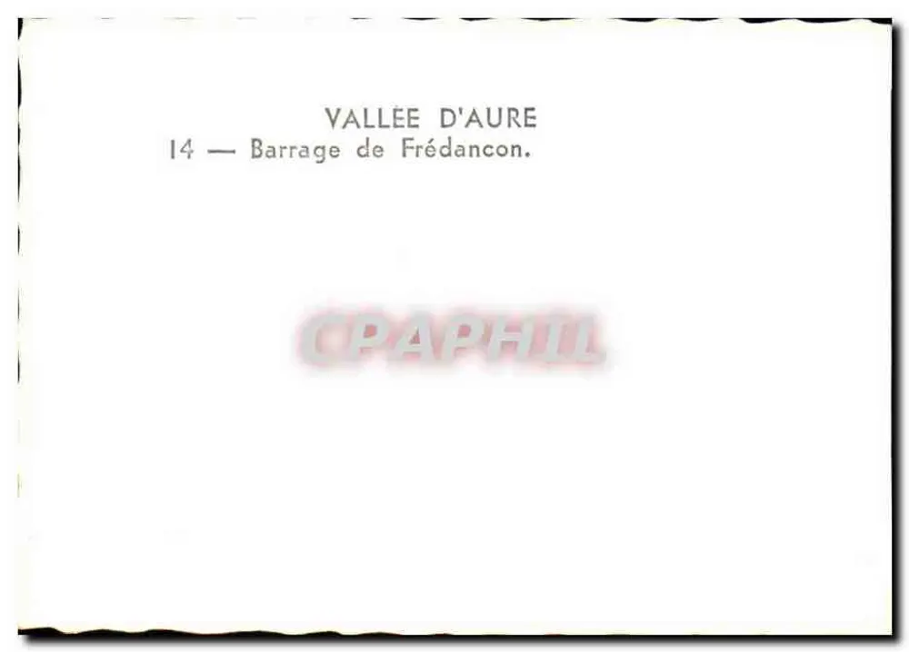 Vale do Aure — Barragem de Frédancon — série 14 - Verso