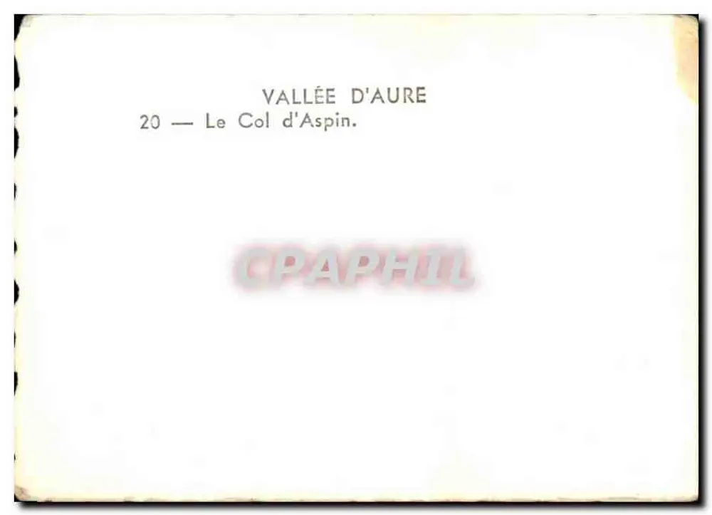 Vale de Aure — O Col d'Aspin — n°20 - Verso