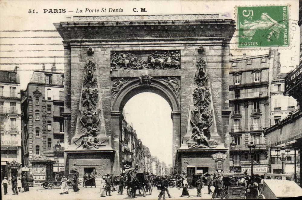 Paris — A Porta Saint-Denis — C.M. n°51 - Frente