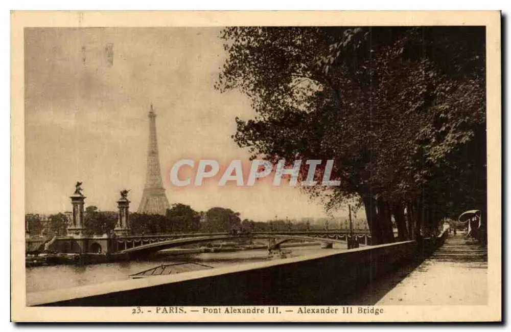 Paris — Pont Alexandre III — editor desconhecido, n° 23 - Frente