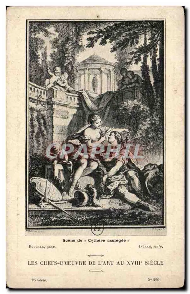 Szene von « Cythère assiégée » — Meisterwerke der Kunst im 18. Jahrhundert — Serie 25, Nr. 290 - Vorderseite