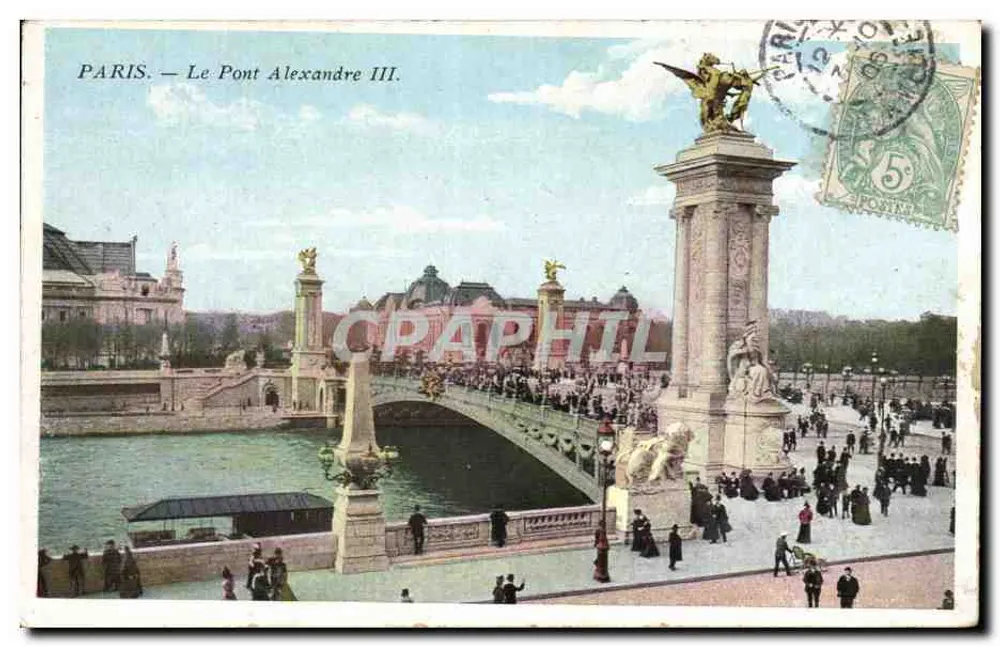 Paris — O Ponte Alexandre III — editor não visível - Frente