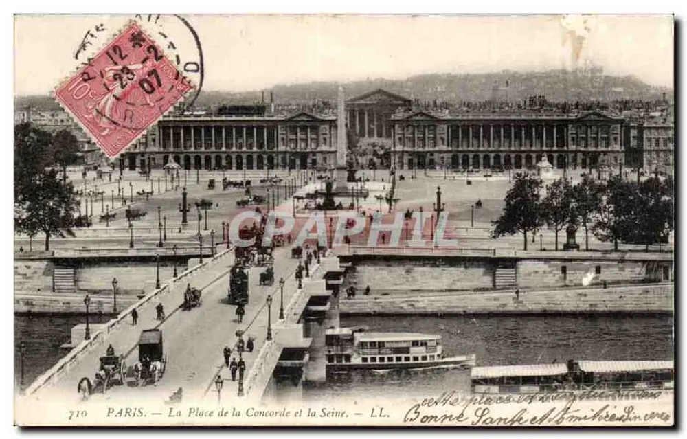 Paris — A Praça da Concórdia e a Sena — LL. — n°710 - Frente