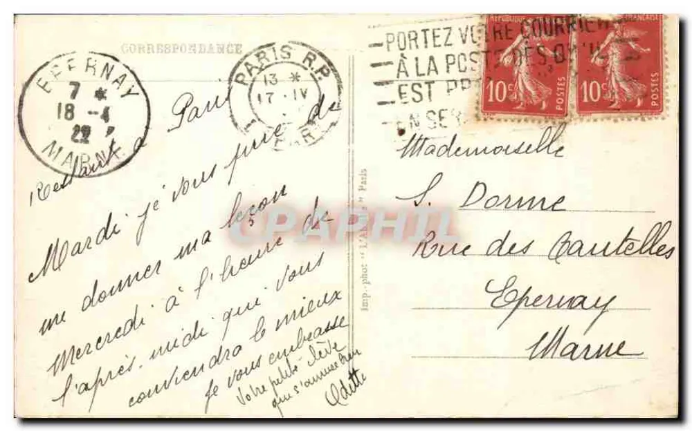Paris - Der Pont au Change und Place du Châtelet — unbekannter Verlag, Seriennummer 145 - Rückseite