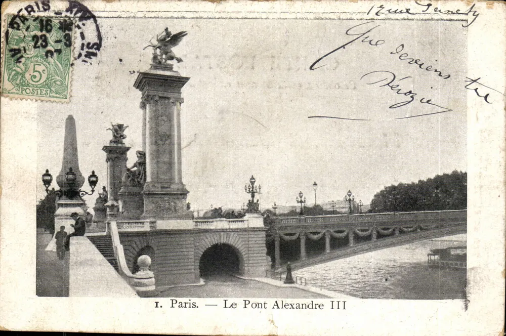 Paris — O Ponte Alexandre III — Coleção do Petit Parisien — N° 1 - Frente