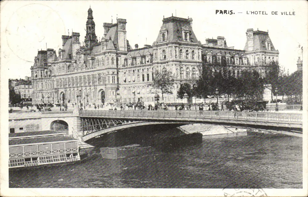 Parijs — L'Hôtel de Ville — Uitgever: Châtré, n° 124 - Voorkant