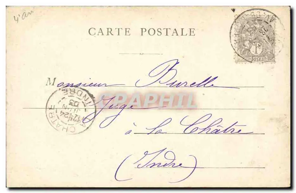 Parijs — L'Hôtel de Ville — Uitgever: Châtré, n° 124 - Achterkant