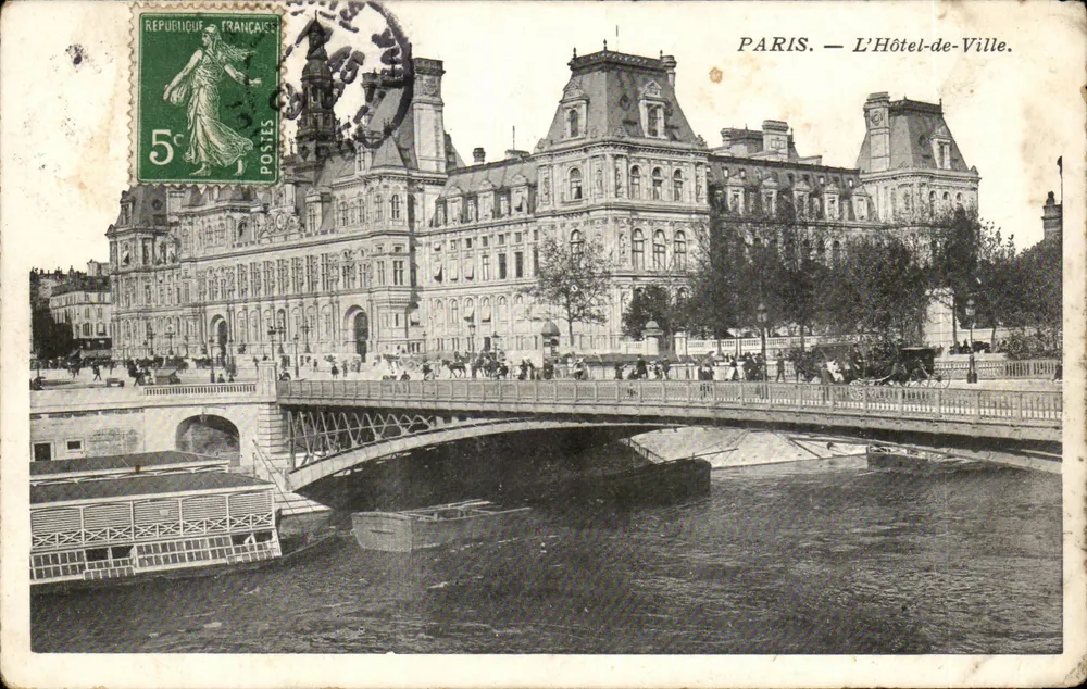 Paris — O Hotel-de-Ville — editor não visível, número de série não legível - Frente