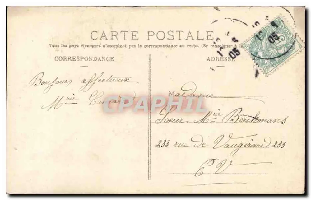 Mädchen mit Blumenstrauß — Frohe Geburtstagsgrüße — Verlag Munny, Paris, n° 3.134 - Rückseite