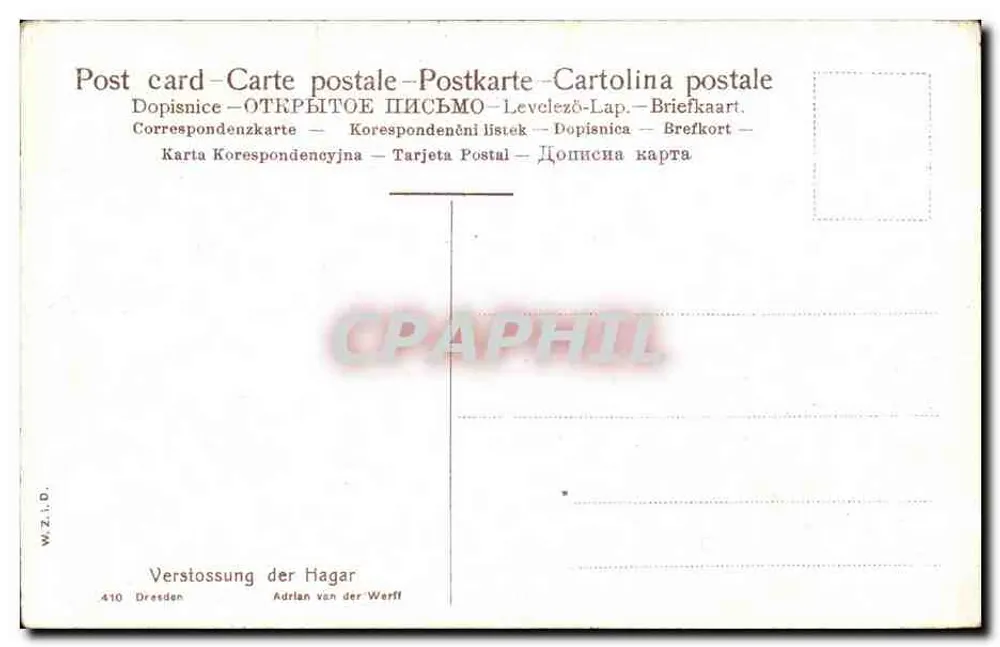 Expulsão de Hagar — Adrian van der Werff — Dresden, n° 410 - Verso