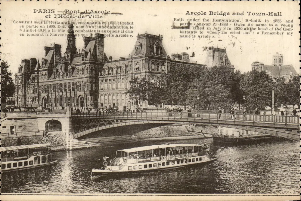 Paris — Pont d'Arcole e o Hôtel-de-Ville — La Chalcographie du Musée des Chefs-d'Œuvre - Frente
