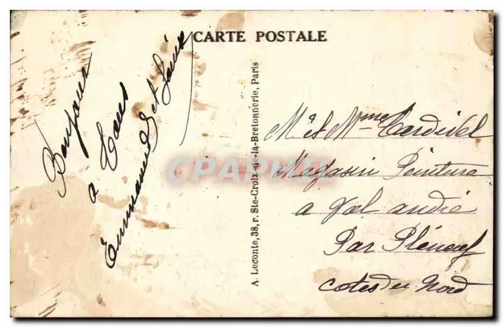 Paris - Place du Châtelet - Chatelot Square — editor desconhecido, número de série 109 - Verso