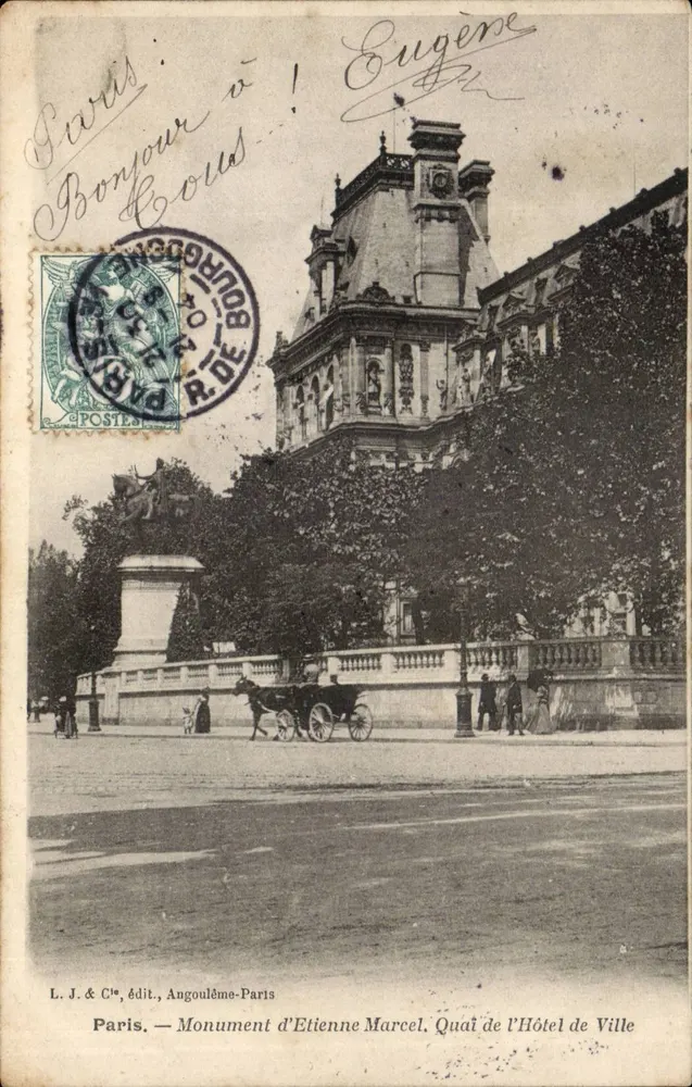 Paris — Denkmal von Etienne Marcel, Quai de l'Hôtel de Ville — L. J. & Cie, Angoulême-Paris - Vorderseite