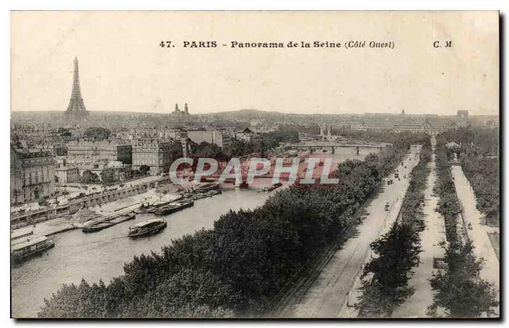 Paris - Panorama da Seine (Lado Oeste) — C.M. n°47 - Frente