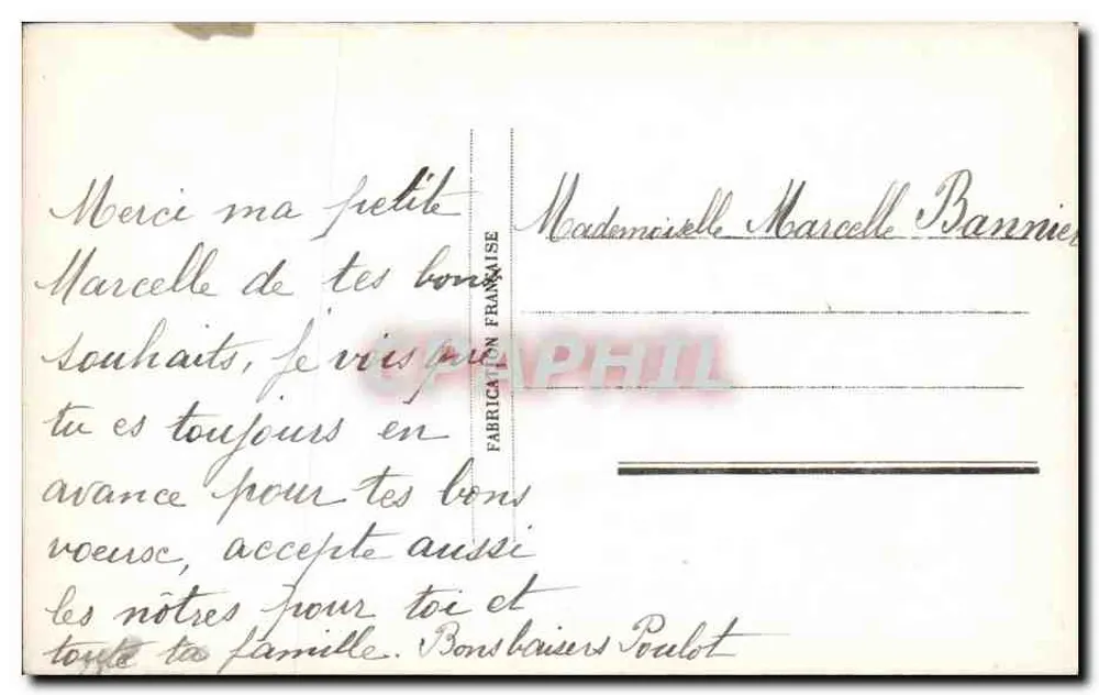 Kind mit Blumenstrauß — Frohe Neujahr — Paris 734 - Rückseite