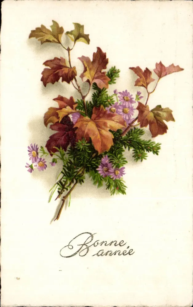 Herbstblüte — Frohes Neues Jahr — Verlag unbekannt - Vorderseite