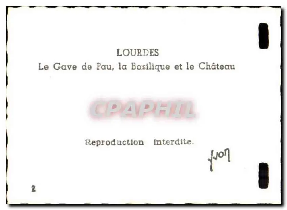 Lourdes — O Gave de Pau, a Basílica e o Castelo — n°2 - Verso