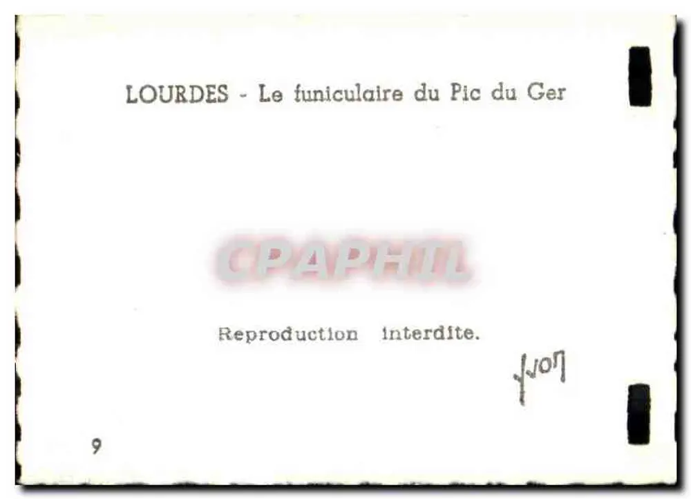 Lourdes - O funicular do Pic du Ger — n°9 - Verso