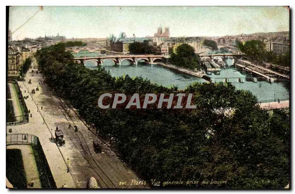 Paris — Vista geral tirada do Bouvere — editor L. Véco, n° 84 - Frente