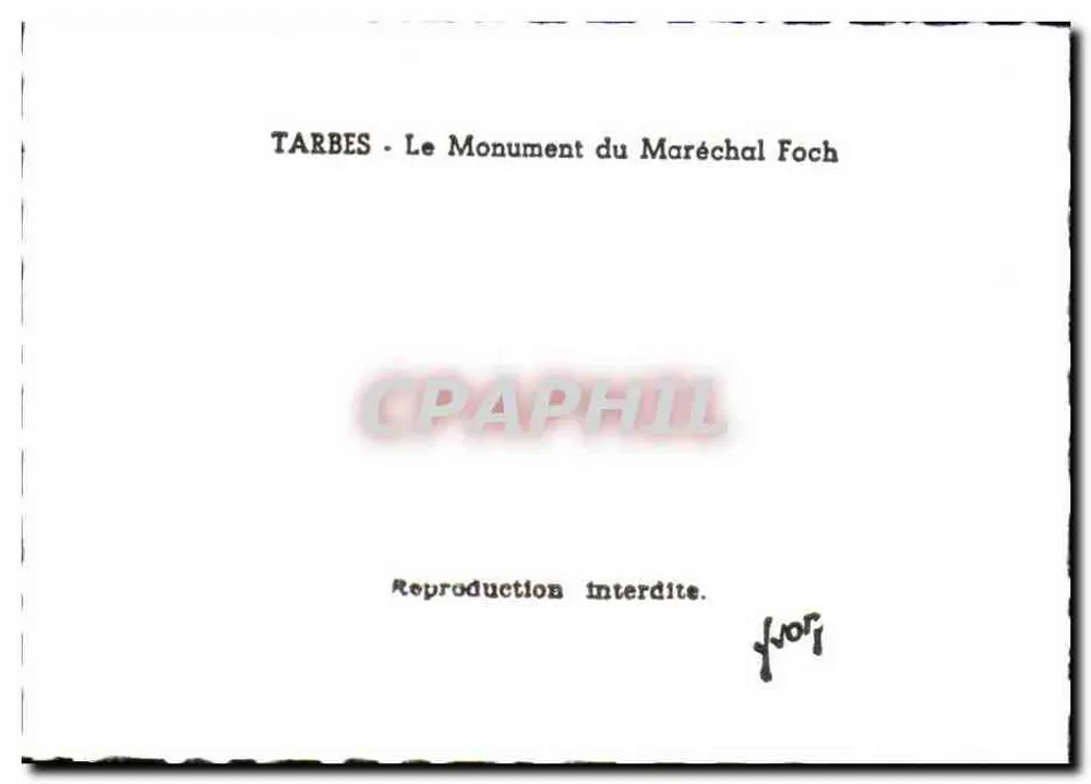 Tarbes - O Monumento do Maréchal Foch - Verso