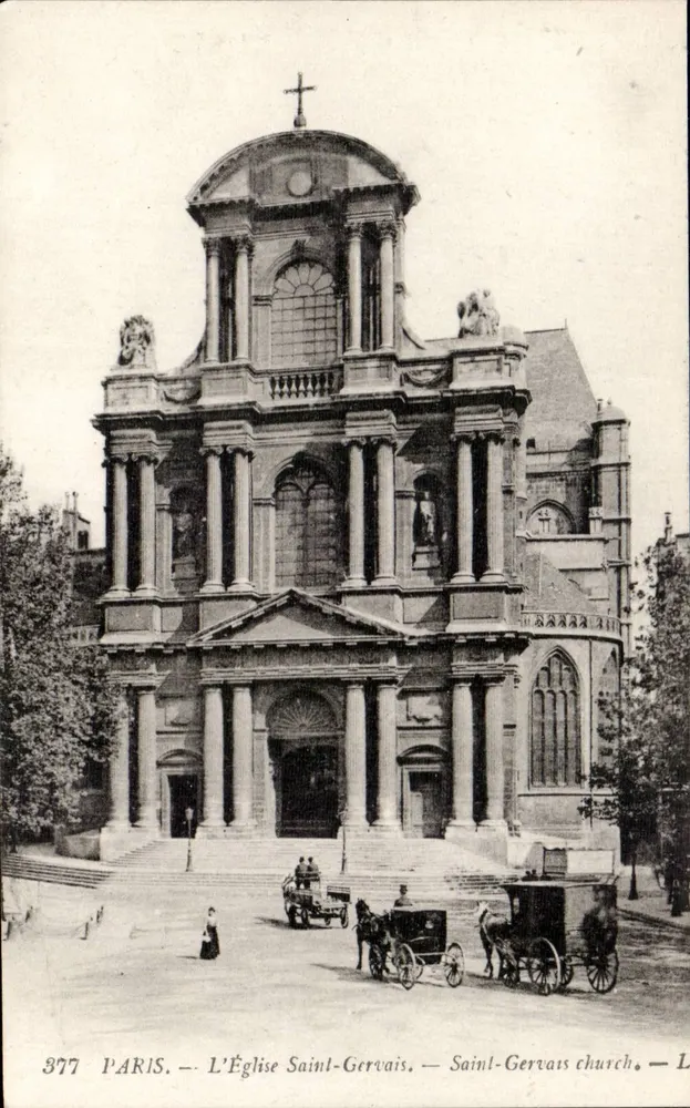 Paris — A Igreja Saint-Gervais — Editor Ley, fils & Cie, Paris, n° 377 - Frente