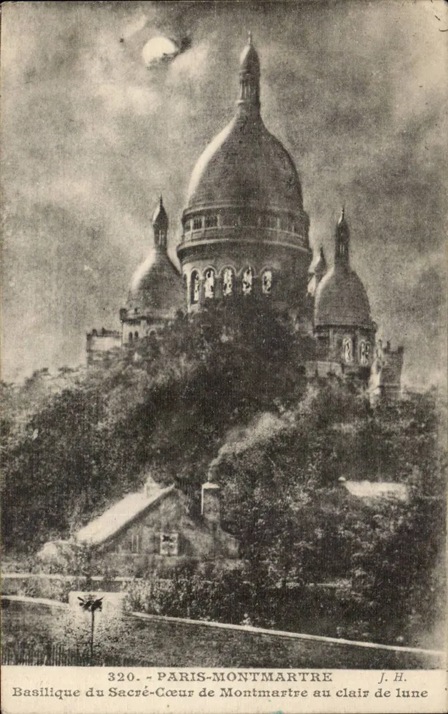 Basilika des Heiligen Herzens von Montmartre — bei Mondlicht — J.H. n°320 - Vorderseite