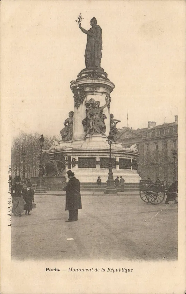 Paris — Monumento da República — L. J. & Cie, editora Paris - Frente
