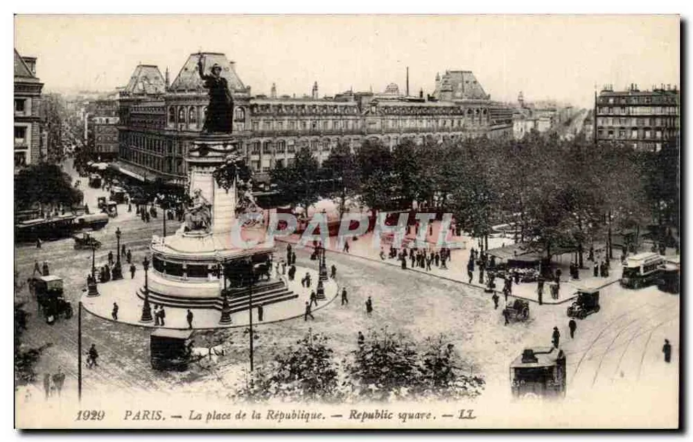 Paris — A praça da República — editor LL - Frente