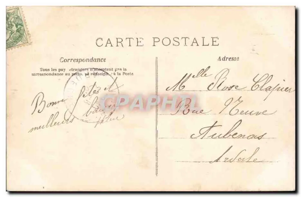 Frau in einem rosa Kleid — mit Blumenstrauß und Text 'Bonne Fête' — A.N. PARIS n°559 - Rückseite
