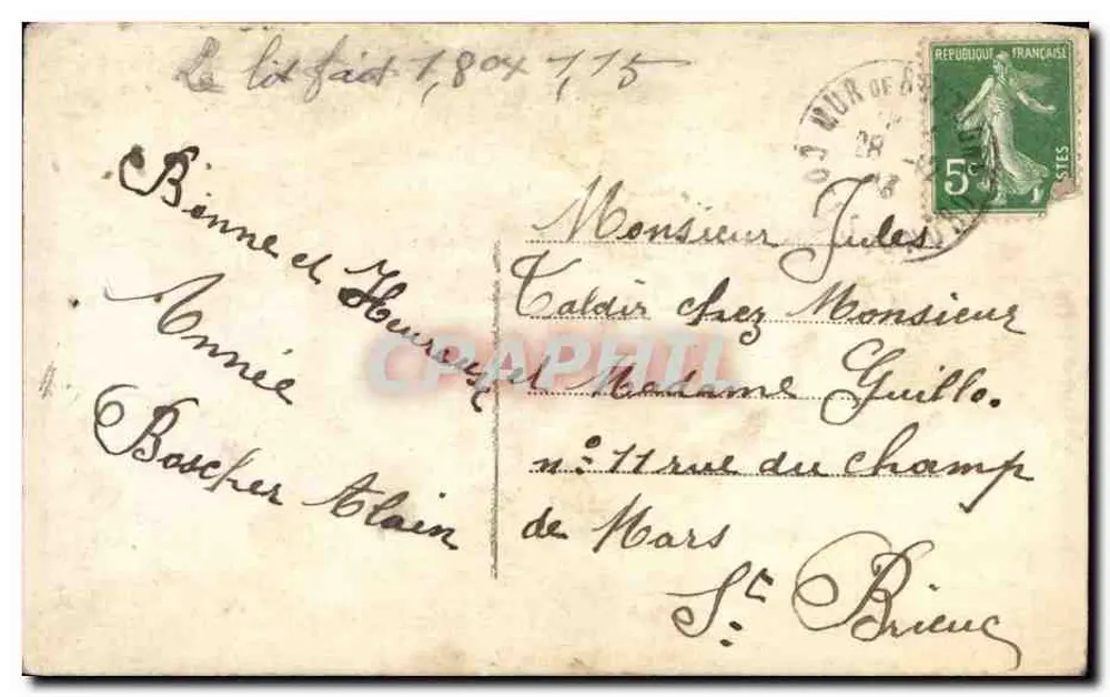 Mädchen in einem Karierten Kleid — 'Glückliches Jahr' — Pale, n°3101 - Rückseite
