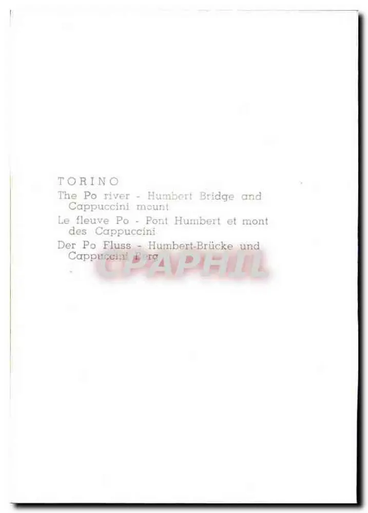 Turin - Der Po - Brücke Umberto und Monte dei Cappuccini — Seriennummer nicht sichtbar - Rückseite