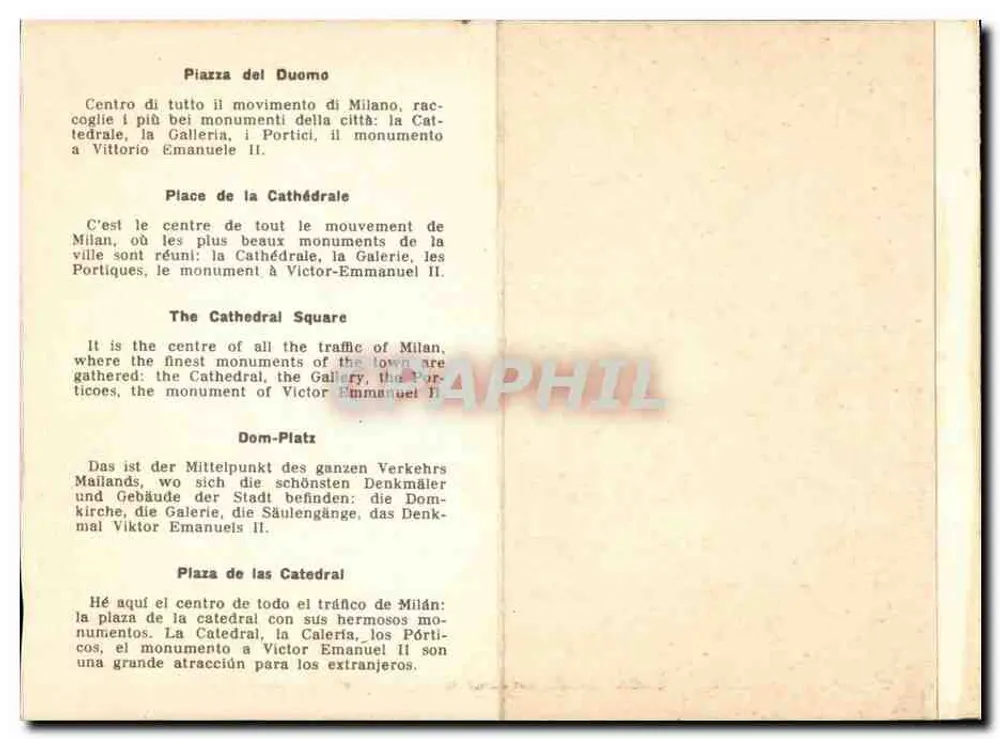 Piazza del Duomo — Milão — editor não visível, número de série não visível - Verso