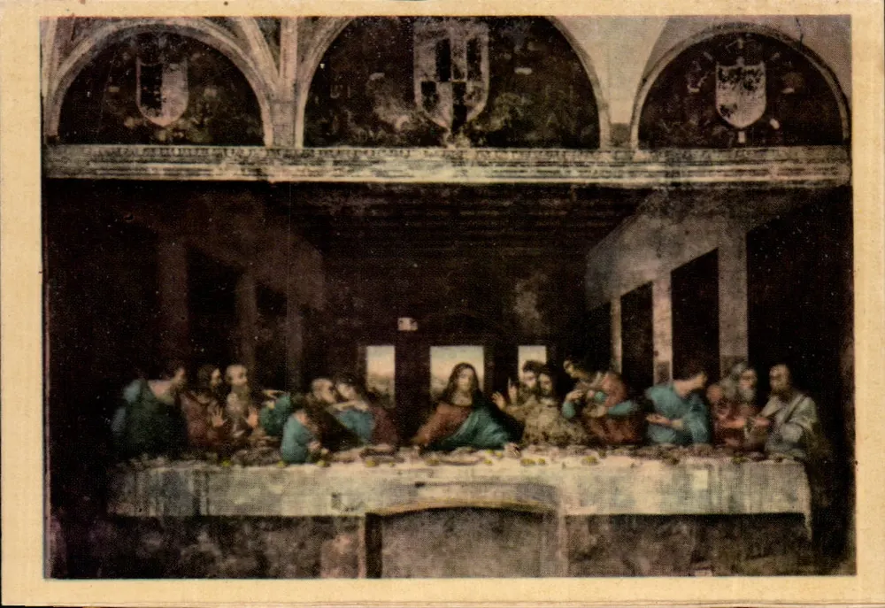 O Jantar dos Apóstolos — pintura de Leonardo da Vinci — editor desconhecido, número de série não visível - Frente