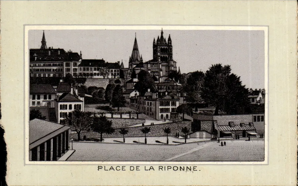 Platz de la Riponne — Panoramablick - Vorderseite