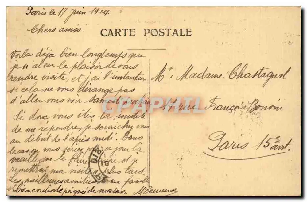 Paris — Porta Saint-Martin — editor desconhecido, n° 4093 - Verso