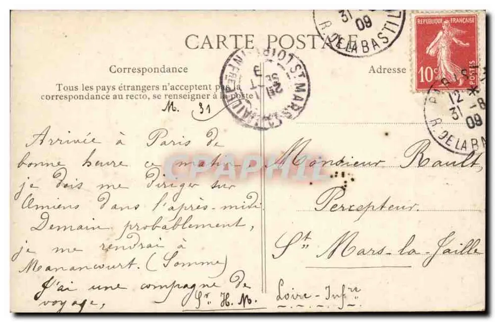 PARIS — Ilha da Cité — vista da Seine com a Notre-Dame e pontes — editor não identificado, n° 581 - Verso