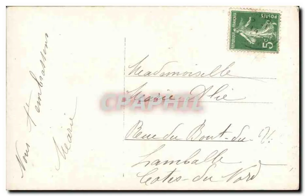 Junge Frau in hellblauer Robe — mit einem Blumenstrauß — Verlag K.L.4, Nr. 1153 - Rückseite